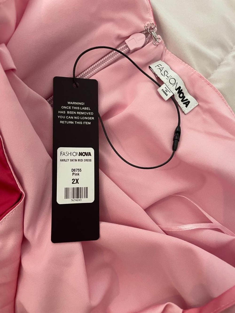 Y2k Satin 2x Fashion Nova Pink Satin Midi Dress - Picture 5 of 5